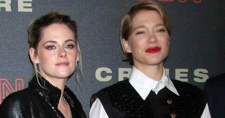 Kristen Stewart very low-cut facing Léa Seydoux: glamorous red carpet in New York