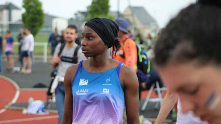 Lavalloise Sounkamba Sylla, in the final of the French Elite Athletics Championships