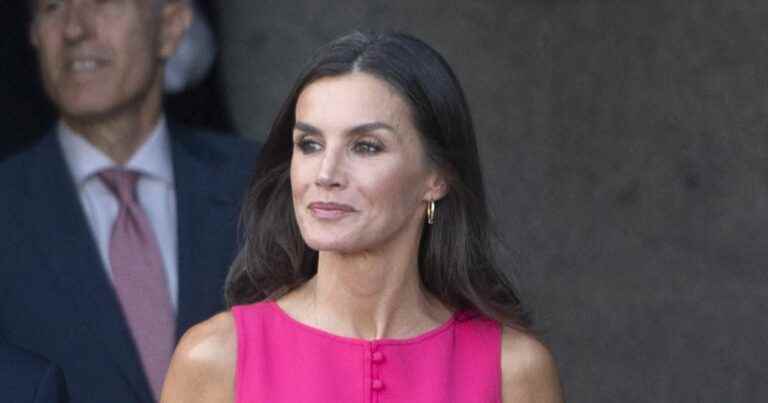 Letizia from Spain cannon in a flashy dress, she does not go unnoticed