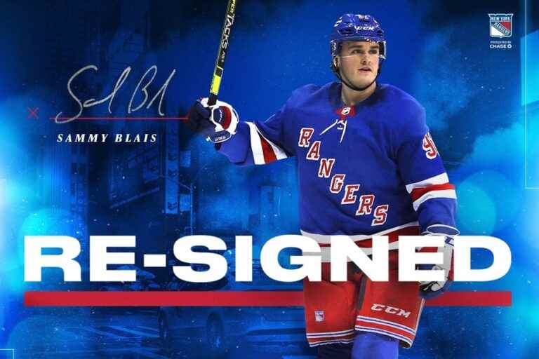 New York Rangers |  Samuel Blais signs a contract extension