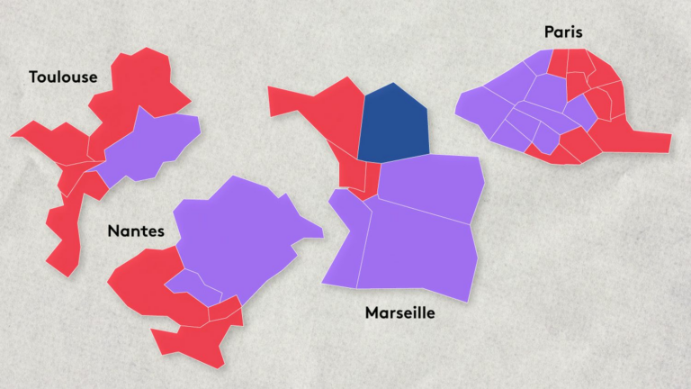 Paris, Marseille, Nantes, Toulouse… Visualize the decline of the presidential majority in the big cities