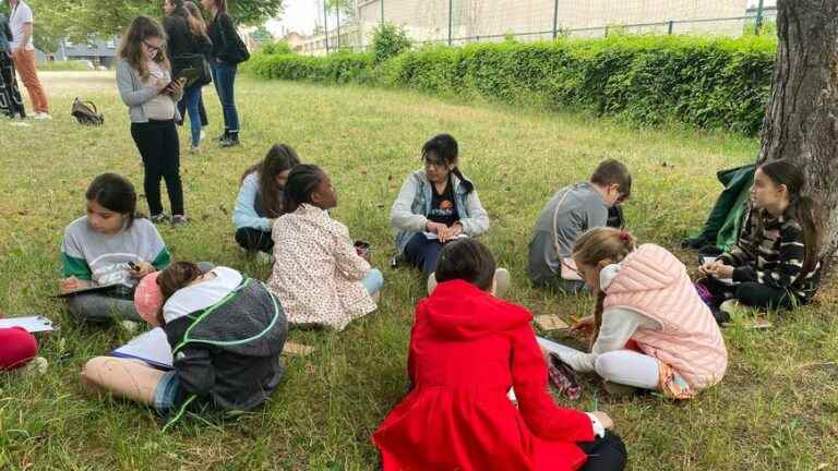 The CM1-CM2 of the Jean-Jaurès school in Dijon in an educational area to discover biodiversity