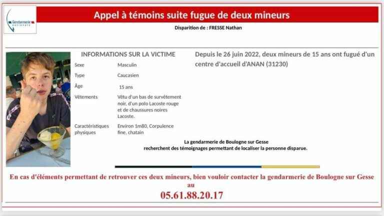 The gendarmerie appeals for witnesses after the runaway of two teenagers