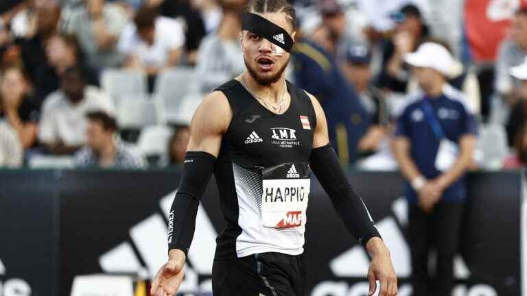 Wilfried Happio French champion in the 400 meter hurdles a few minutes after being attacked during the warm-up