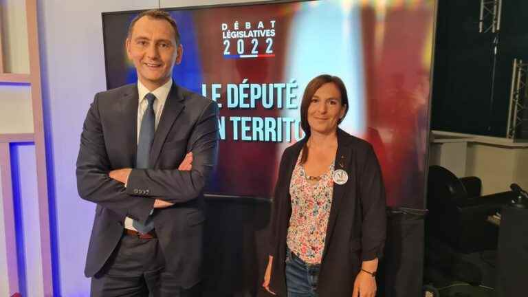 the debate of the 8th constituency between Laurent Jacobelli and Céline Léger