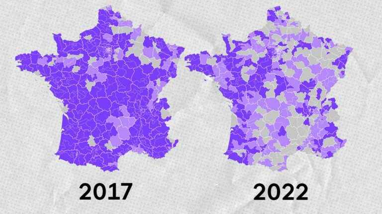 visualize the erosion of the presidential majority during the first round