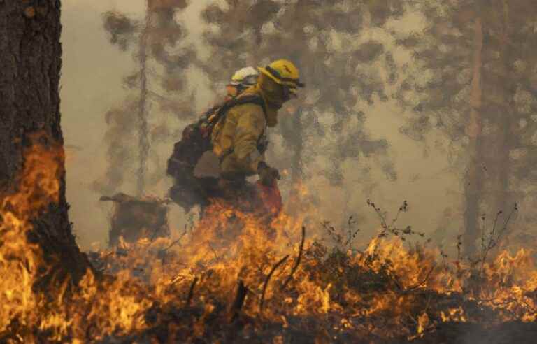 A giant fire is spreading at full speed in California