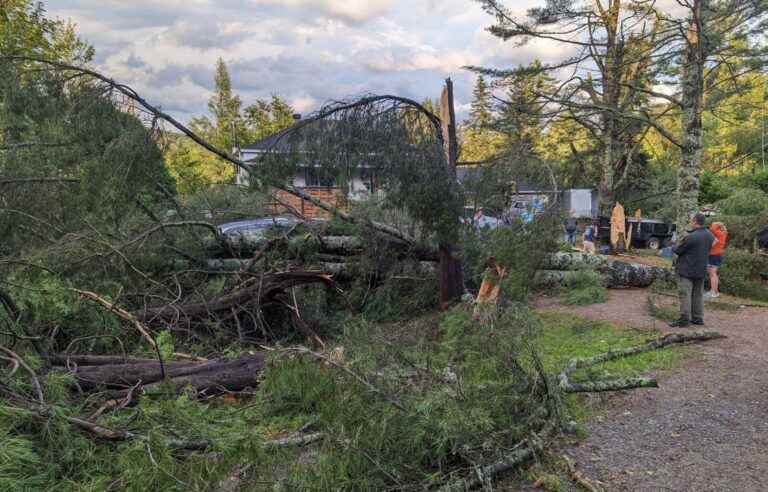 A possible tornado causes significant damage in the Laurentians