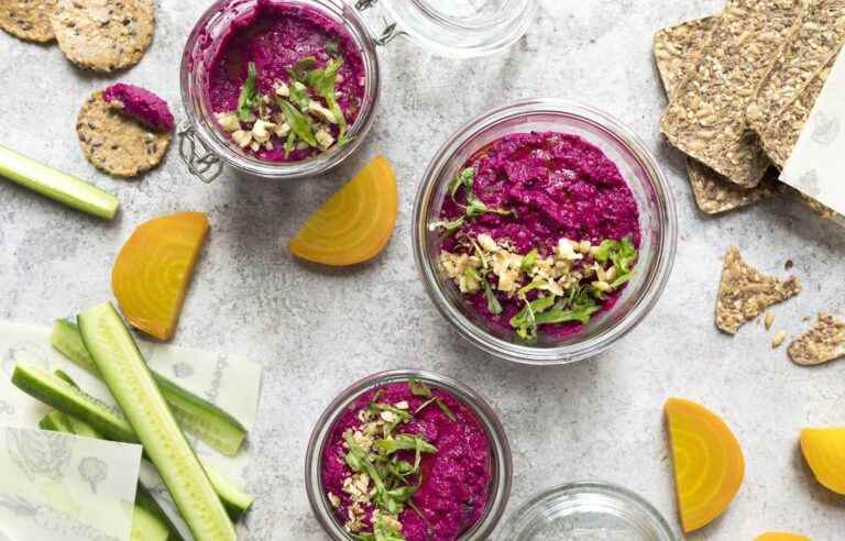 Beet and basil hummus recipe