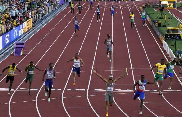 Canadian gold medalist in the 4×100 m