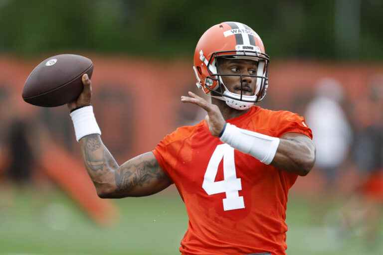 Cleveland Browns |  Quarterback Deshaun Watson at his post at the start of camp