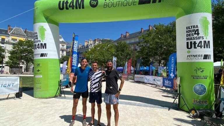 Fatigue and satisfaction at the arrival of the Ultra-Trail des 4 Massifs in Grenoble