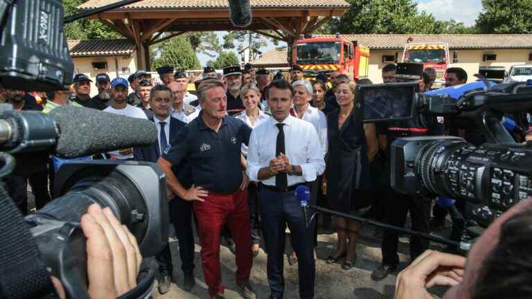 Purchases of Canadair, plan for the forest, anti-fire rules in campsites… What to remember from the statements of Emmanuel Macron in Gironde