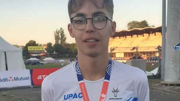 The Mayennais Tobias Flon wins the silver medal at the French Cadet-Junior Athletics Championships