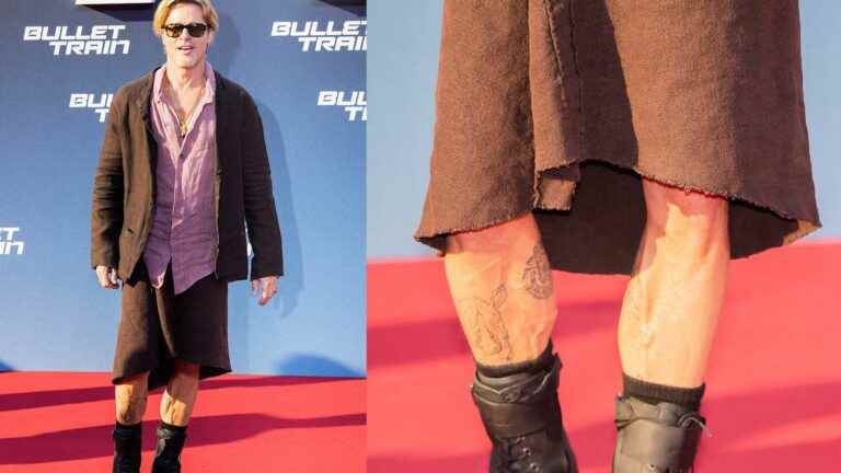 VIDEO.  Brad Pitt in a skirt… the trend has a new follower