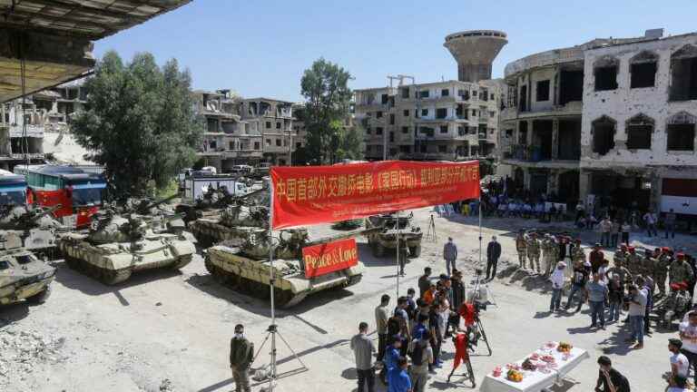 a former IS stronghold, south of Damascus, hosts the filming of Jackie Chan