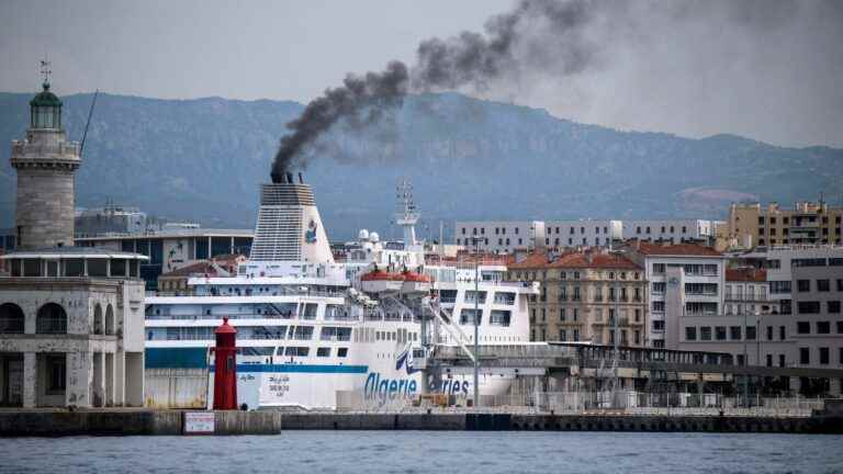 in Marseille, long queues to buy ferry tickets to Algeria