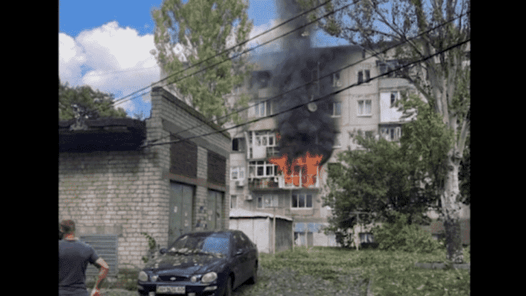 the city of Kramatorsk again bombarded