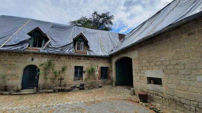 two months later, hail damage still visible in Crocq