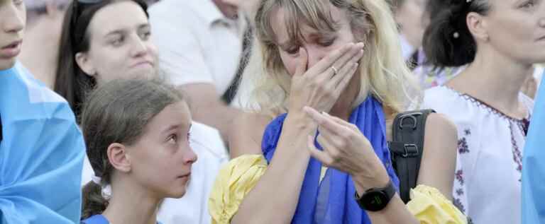 An emotional rally for Ukraine