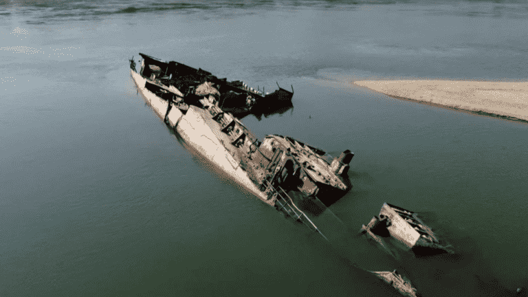 Drought: Nazi warships resurface in the Danube