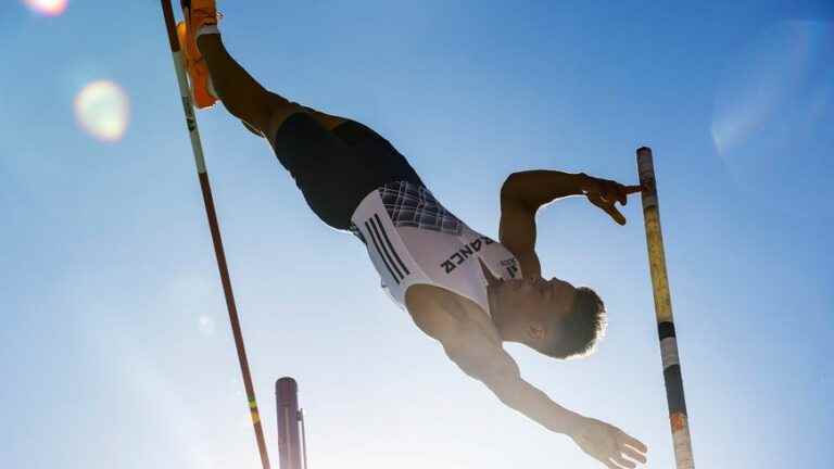 Grenoble’s Thibaut Collet in the pole vault final