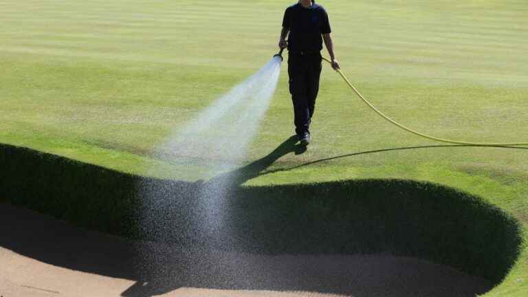 Is the watering of golf greens really allowed despite water consumption restrictions?