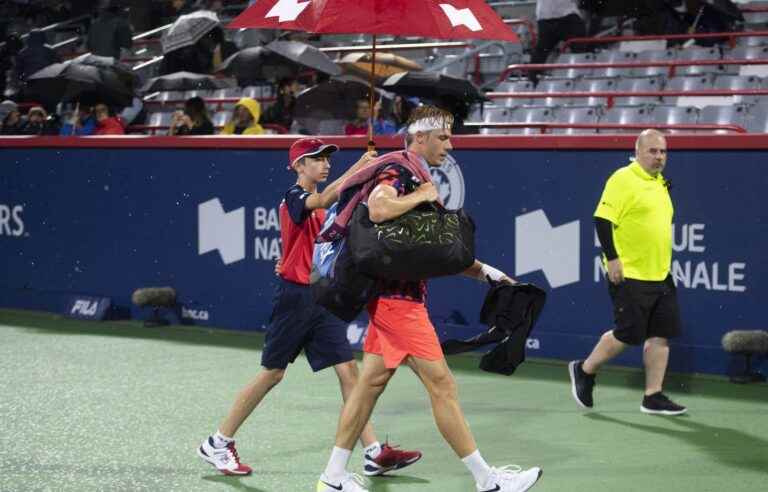 Match between Shapovalov and de Minaur interrupted by rain