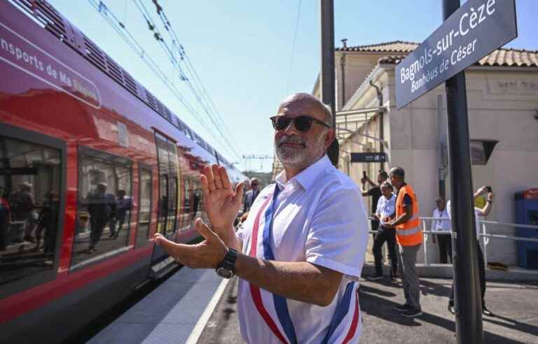 Return of the train on the right bank of the Rhône