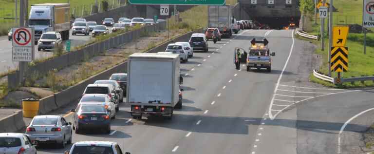 The La Fontaine tunnel closed towards Longueuil during the weekend