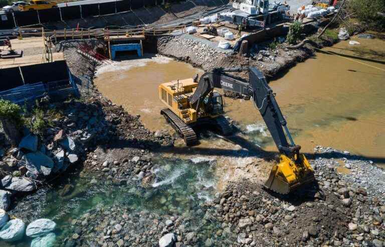 Trans Mountain excavates salmon river