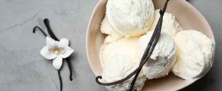 Vanilla ice cream on the bench