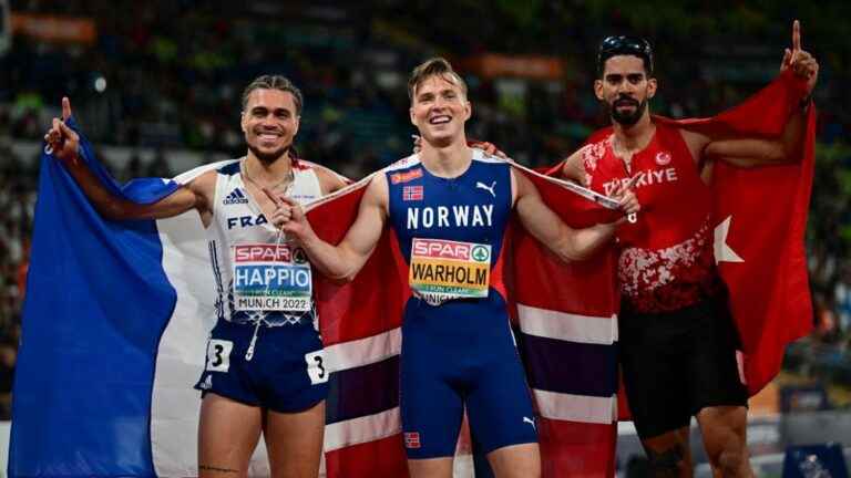 Wilfried Happio takes silver in the 400m hurdles behind the unbeatable Karsten Warholm