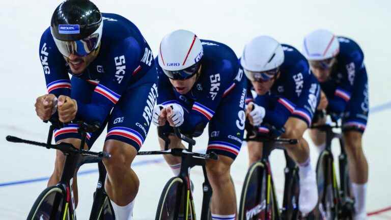 first gold medal for France with the crowning of the men’s pursuit team in track cycling