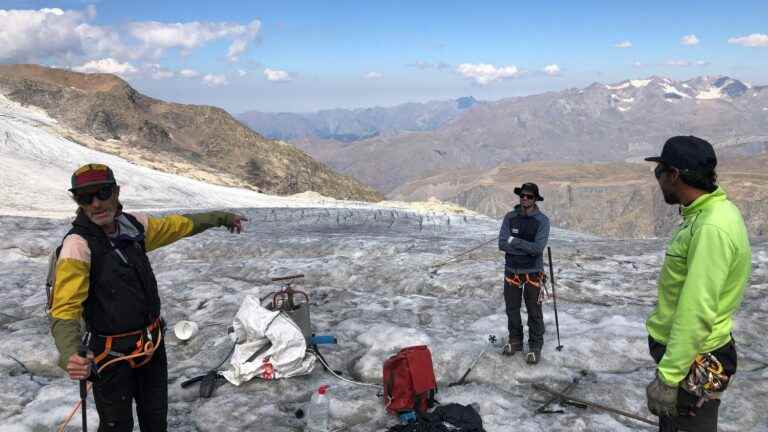 in the Ecrins massif, heat waves threaten the white giants