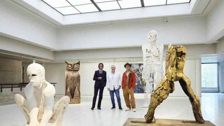 Brad Pitt exhibits sculptures in Finland, with Nick Cave and Thomas Houseago