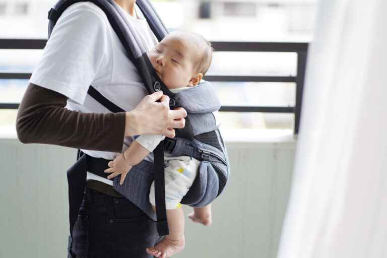 Carrying a baby while walking is the best way to calm him down