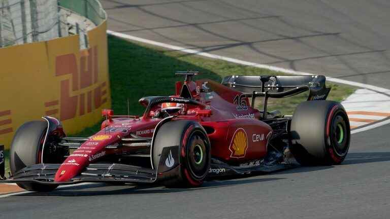 Charles Leclerc on the podium at the Dutch Grand Prix