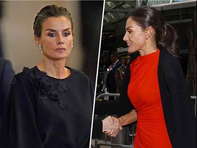 For her visit to the UN, Queen Letizia of Spain swaps her black mourning dress for a flamboyant red… and it’s Zara!