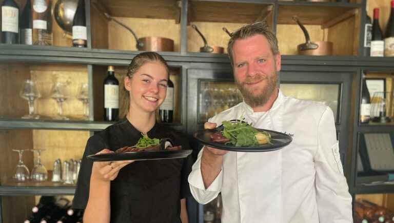 In the kitchen with chef Thierry Le Costoëc of the restaurant “L’Escale” in La Saunière