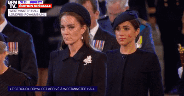 Kate Middleton and Meghan Markle: Bows and emotion at the coffin of Elizabeth II