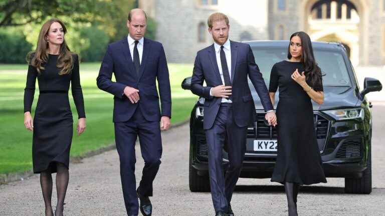 Princes William and Harry gather together outside Windsor Castle