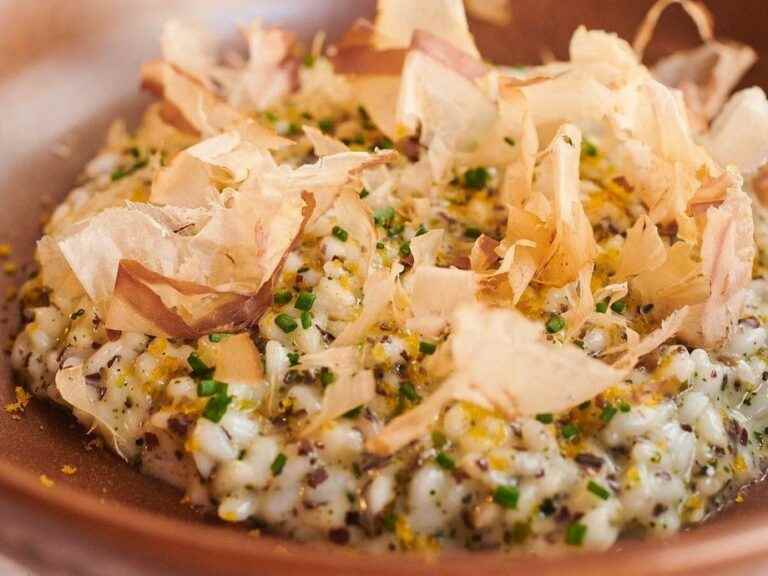 Risotto with seaweed and prosecco from Damigiana