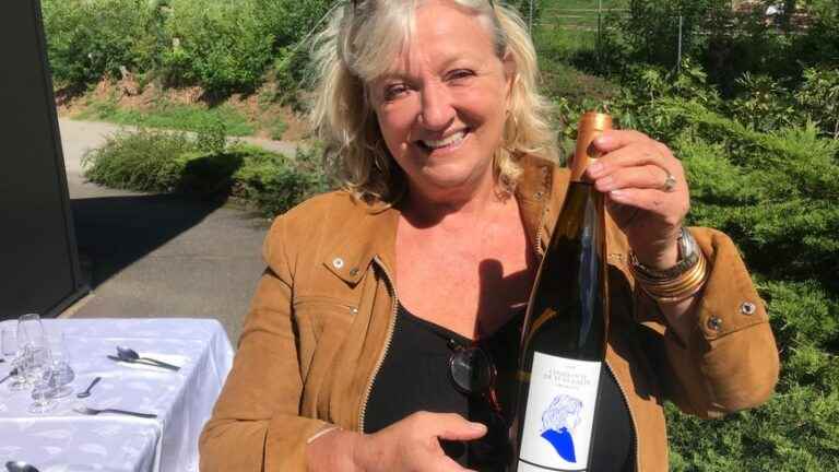 The actress Charlotte de Turckheim in Alsace, for the 25th anniversary of the bottle that bears her name