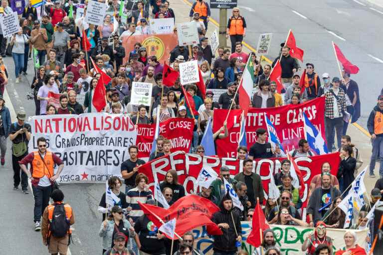 Trade union demonstration against precariousness and for a rise in wages