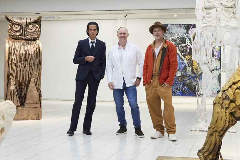 Works by Brad Pitt and Nick Cave exhibited in a Finnish gallery