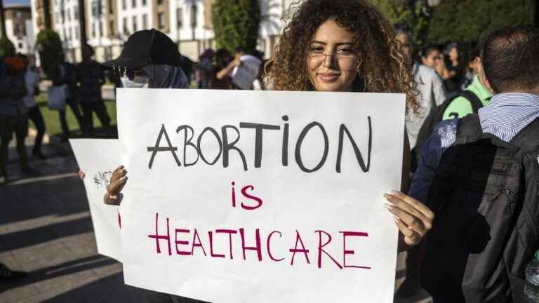 demonstration in Rabat for the right to abortion