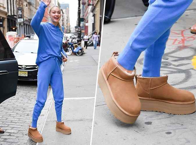 the Ugg Classic Ultra Mini Platform worn by Gigi Hadid