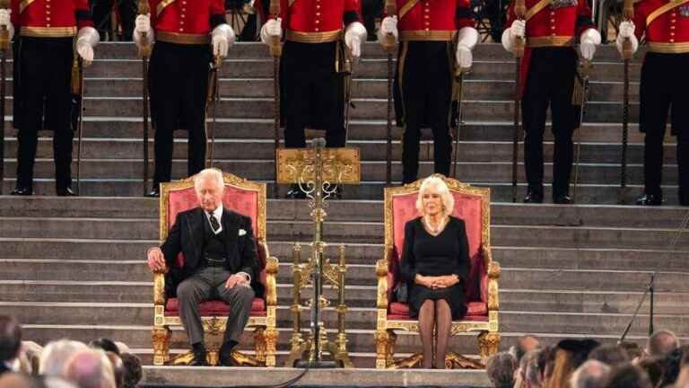 the coffin exhibited in Edinburgh, King Charles III’s first address to Parliament