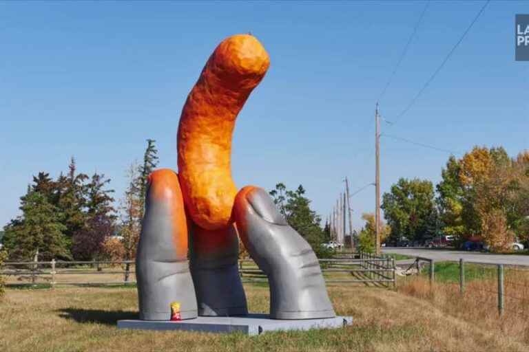 A monument that celebrates the orange powder of the Cheetos